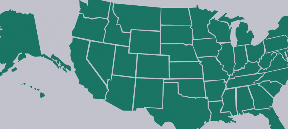 USA state outlines.