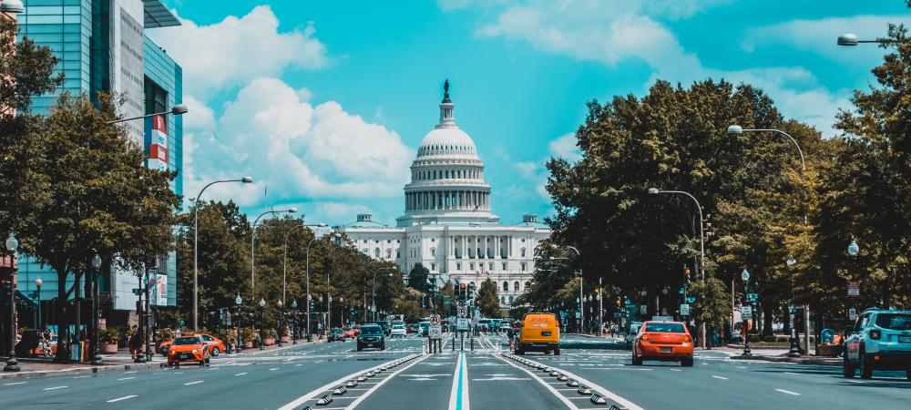 U.S. Capitol building seen from a distance.